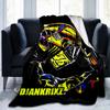 Rider Speeding Through Neon Light Blanket Suitable for Sofas, Beds, Offices, And Camping - Perfect Gift for Halloween Christmas