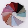 Women Big Size Plain Solid Cotton Rayon Crease Hijab Scarf Lady High Quality Wraps and Shawls Musulman Headband Islamic Turban