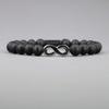 Koai Matte Onyx Labradorite Infinity Pair Bracelets for Men and Women