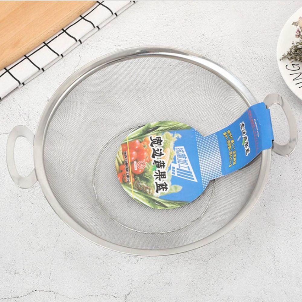 

Multi functional Strainer Mesh Stainless Steel Deep Fryer Skimmer Durable Washing Basket 20cm