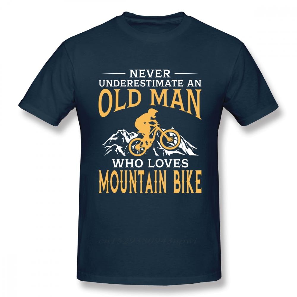 Never Underestimate An Old Man With A Mountain Bike T Shirt Boy Pure Cotton Short Sleeve MTB Tees Guys Punk Designer Streetwear