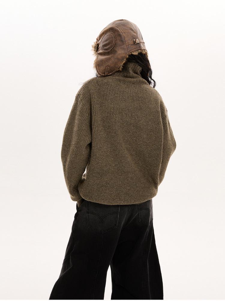 2025 Herbst/Winter Vintage Knopf Stehkragen Pullover - Damen Elegant & Lässiger Strick-Cardigan-Stil