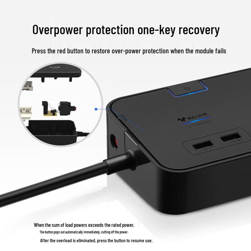 BULL Anti-Surge Power Strip with USB