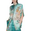 1116 new European and American retro printing satin short-sleeved lapel shirt + trousers casual suit