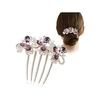 Sparkling Floral Hair Comb - Elegant Bridal Hair Accessory for Parties, Weddings, and Special Occasions (Purple)