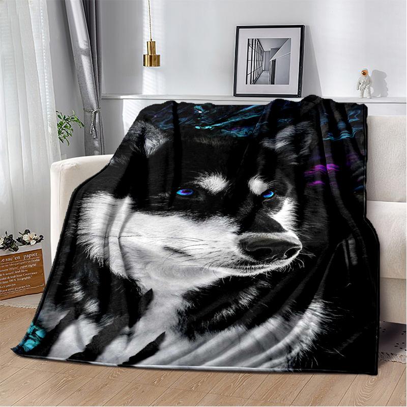 Personalized German Shepherd blanket Husky tiger camping picnic blanket living room sofa throw blanket