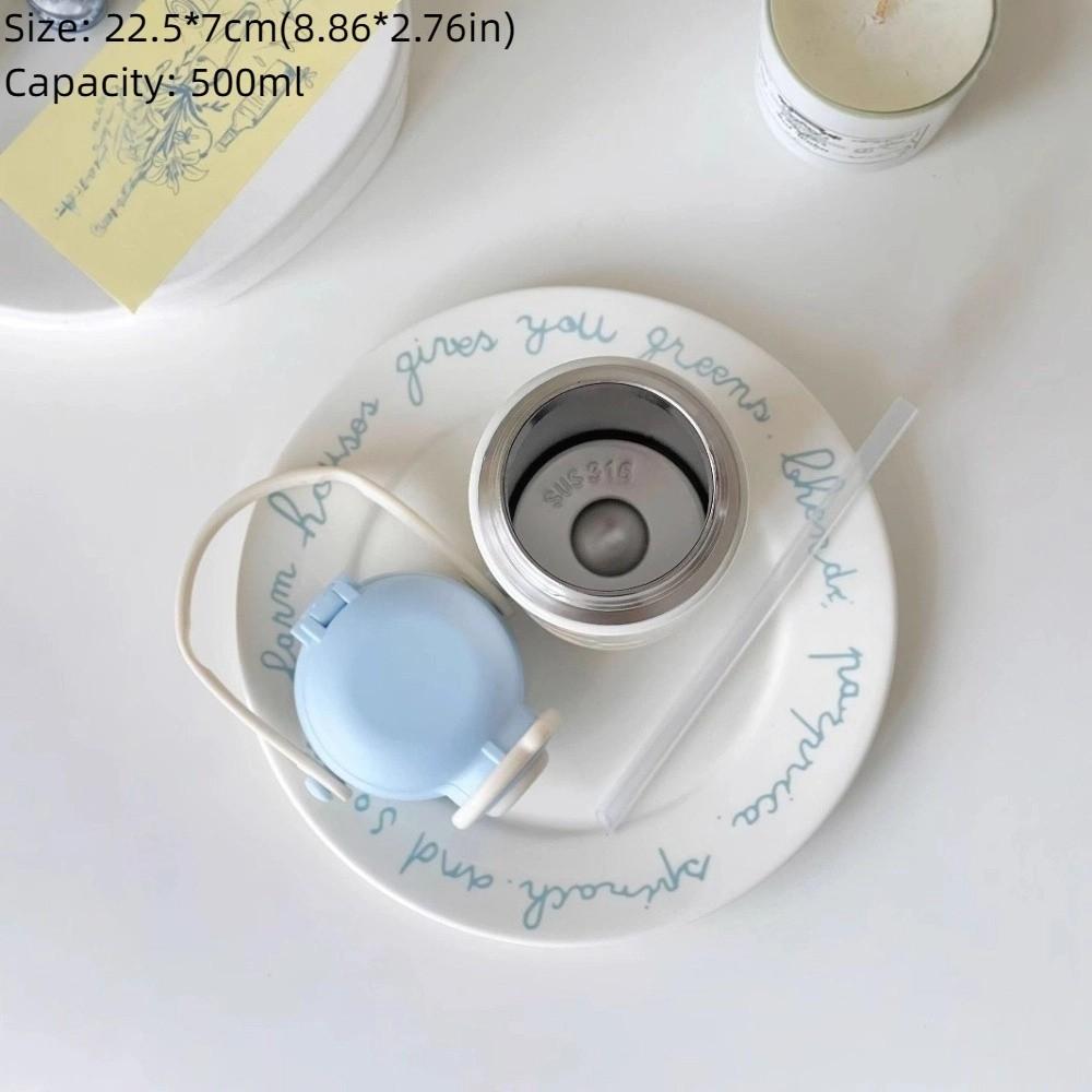 Cartoon Kitten Water Bottles 316 Stainless Steel Vacuum Mug Trendy Insulated Cup  for Lady Girls
