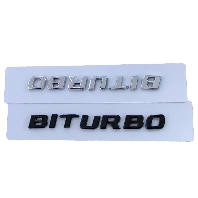 Neuer Auto-Karosserieaufkleber Heckstoßstangen-Emblem für Benz BITURBO Emblem W124 W205 C180 E320 S320 CLA CLK CLS GLA GLC SLS