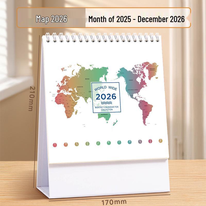 2026 Year of the Horse Customizable Thick Paper Table Calendar - Office Desktop Ornament with Company Logo Printing Available