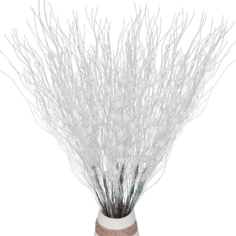 1Pc Glitter Artificial Berries Stems Christmas Decoration Xmas for Home Decor New Year Christmas Tree Wreath Ornaments Accessory