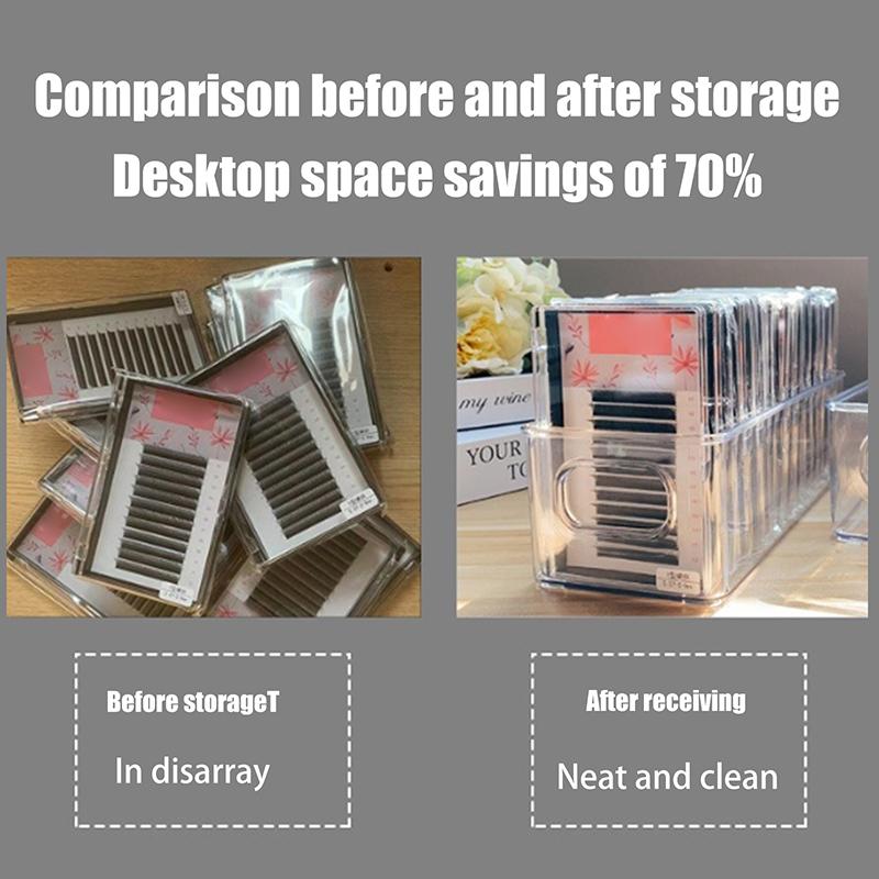 Transparent Eyelash Storage Box Makeup Organizer False Eyelashes Glue Pallet Holders