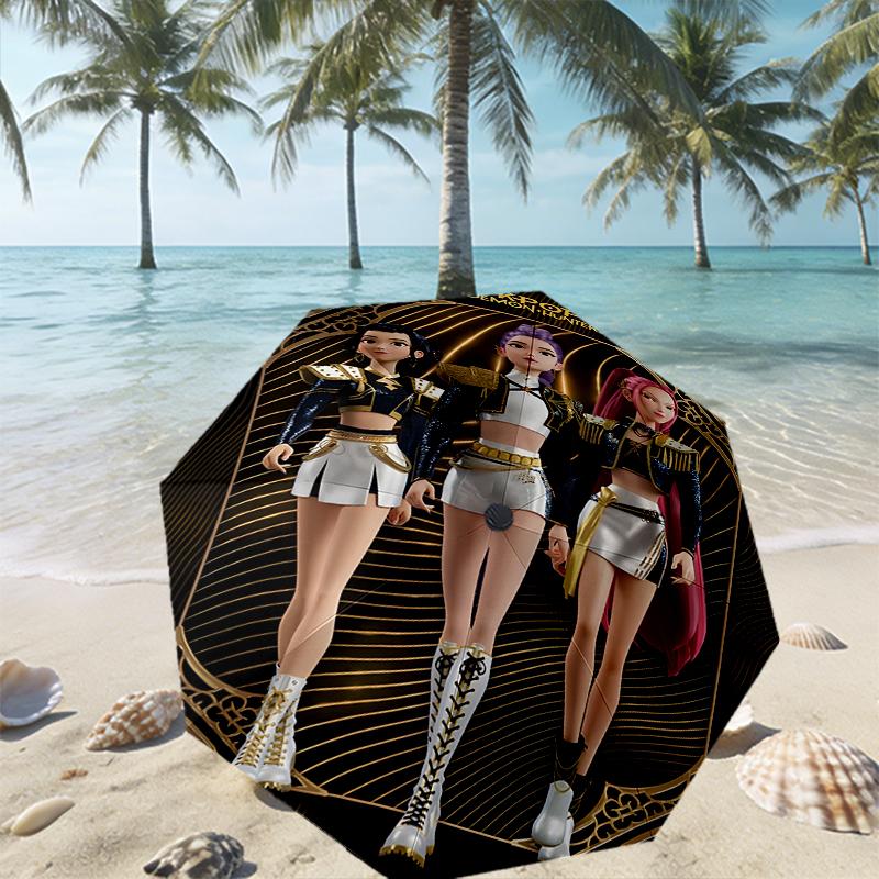 KPop Demon Hunters Print Umbrella Automatic Opening/ Closing - Portable Foldable Design - Daily Use for Travel/Outdoor - Gift for Birthday
