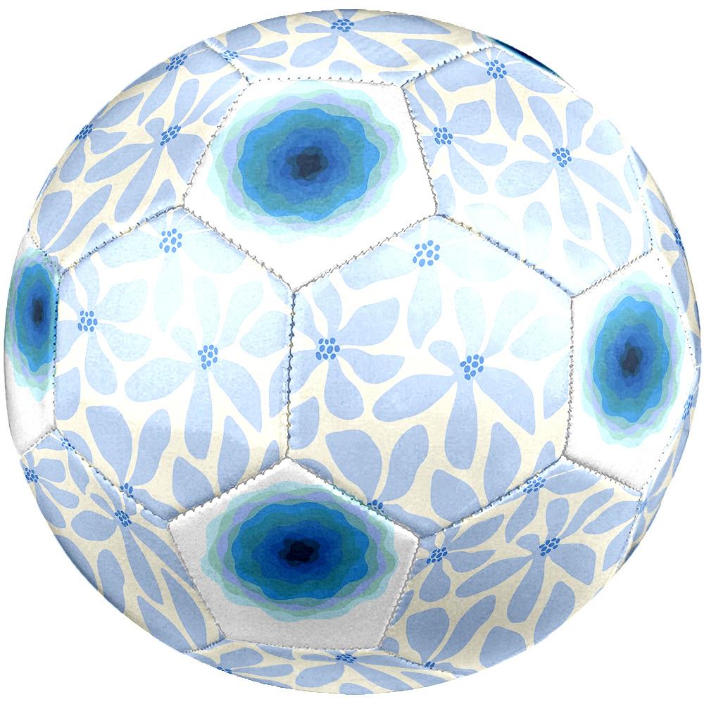 1PC Blue Floral Bloom Soccer Ball Size 5 Football Machine Sewn Indoor/Outdoor Universal Football A38