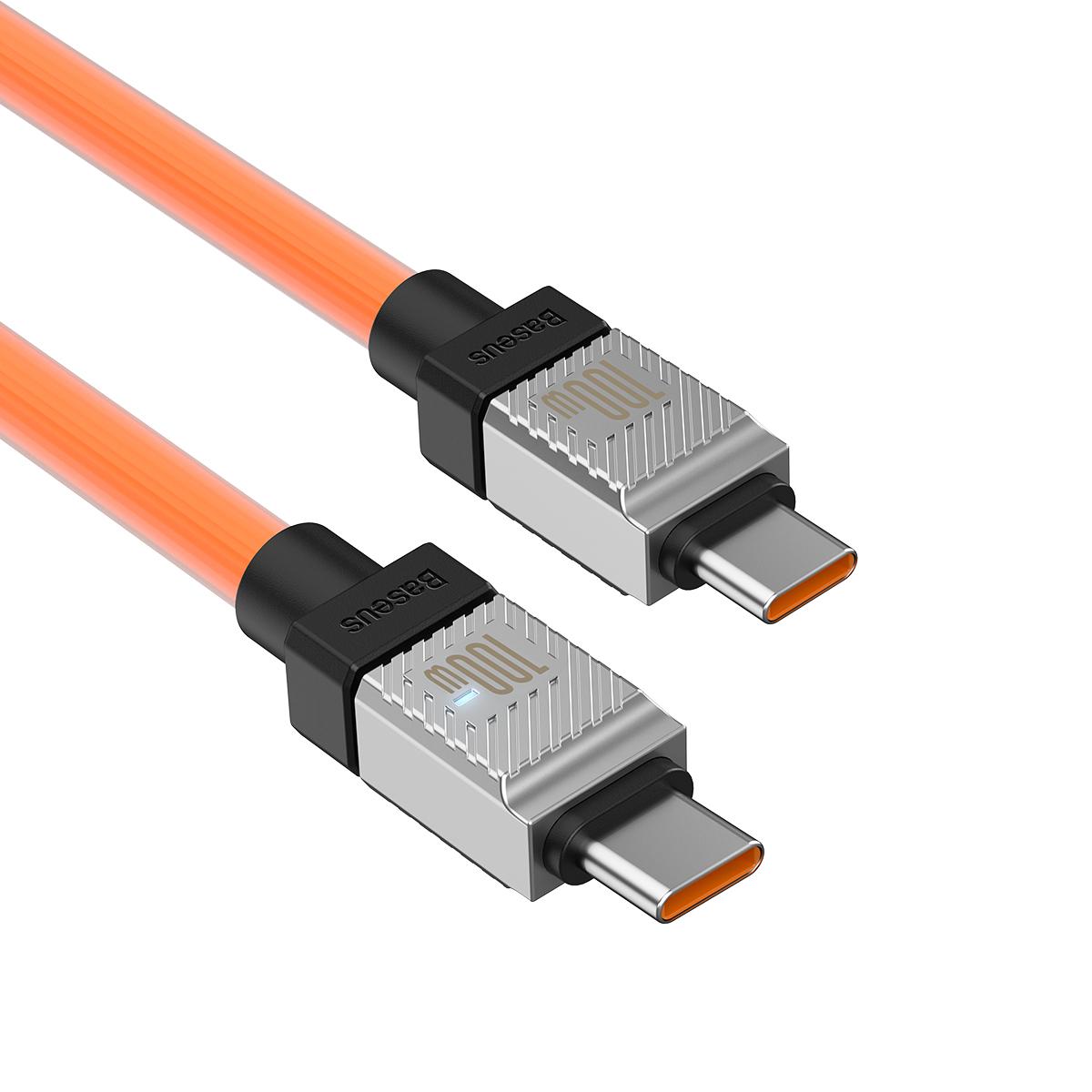 

BASEUS CoolPlay Series for iPhone 15 Series CB000047 2m 100W Type-C to Type-C Fast Charging Cable 480Mbps TPE Data Sync Cord Orange