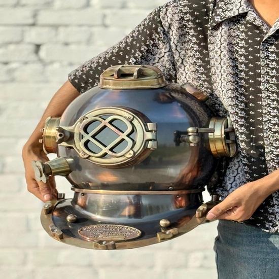 Handmade US Navy Diving Helmet:45.72 Cm Nautical Decor