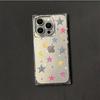 Square Back Tube Protection Clear Case For iPhone 13 16 ProMax 11 15 Plus 14 Pro Max 12 Anti-Oxygen,Colorful Stars Pattern Casing