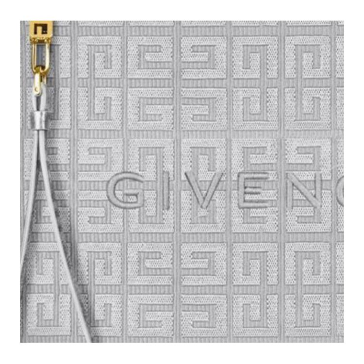 Givenchy 4G Allover Pattern Zip Closure Leather Travel Clutch Women Clutch Gray BB60KSB18Z-050