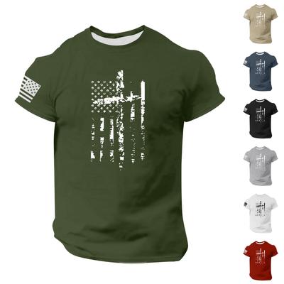 Summer Men's Popular T-shirt Printed Round Neck Short Sleeve T-shirt