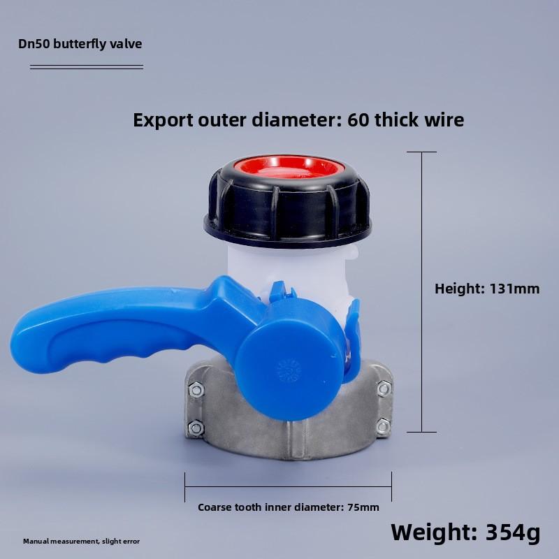 IBC Tank Tap Pipe Connector 1000L Container DN40/DN50 75mm Liters 62mm To Male Export Butterfly Valve Switch Garden Home Tool