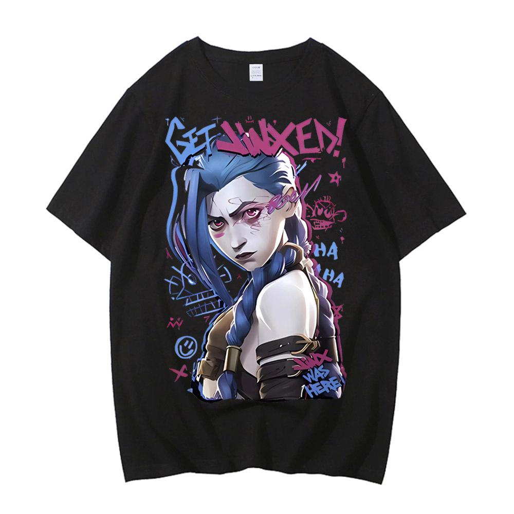 Arcane T-shirt Cotton High Quality teen Y2k korean clothes 80s Colorful Graphic t shirt Graphic Y2k harajuku Pop Culture