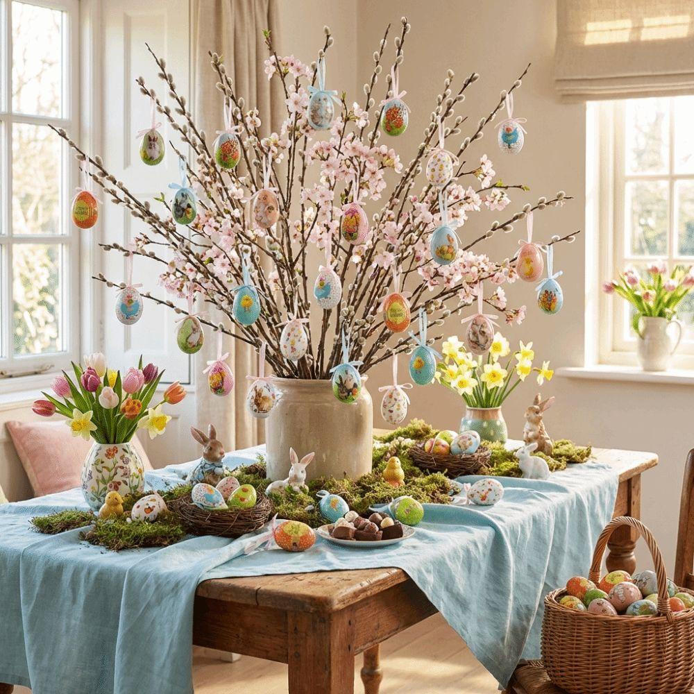 Colorful Easter Eggs Pendant DIY Craft Easter Egg Props Hanging Easter Egg  Spring Decor