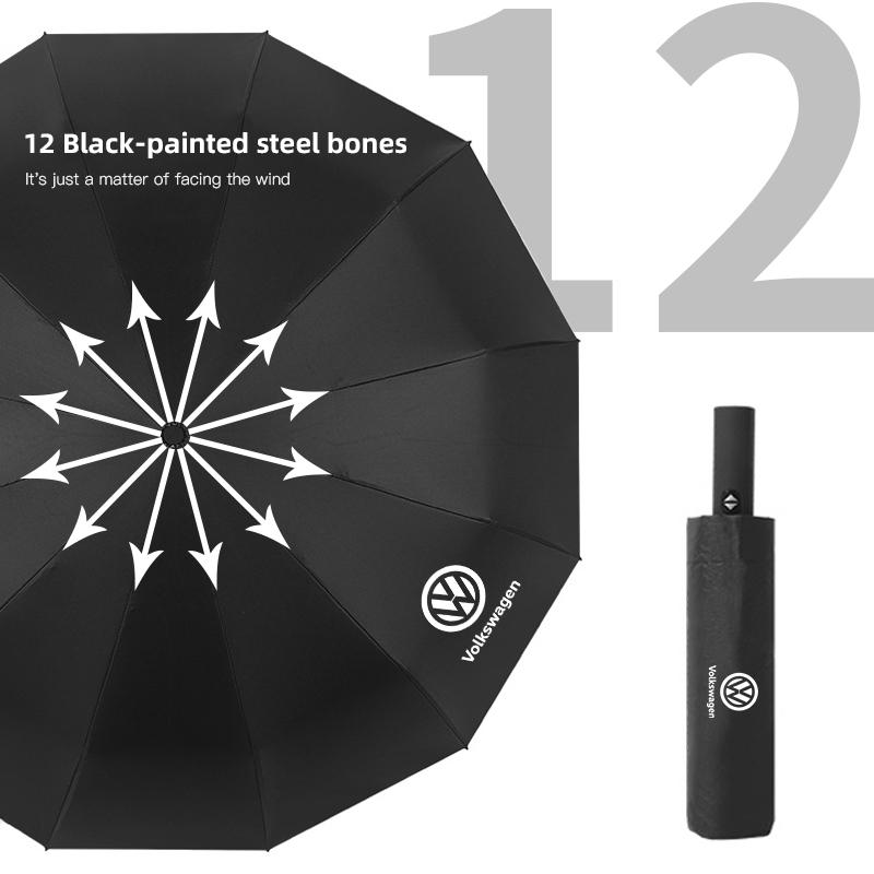T26High-end Car Folding Sunshade Windproof Umbrella Sticker For Volkswagen Touran Sharan T-ROC Golf Touareg Tiguan Polo Passat Eos