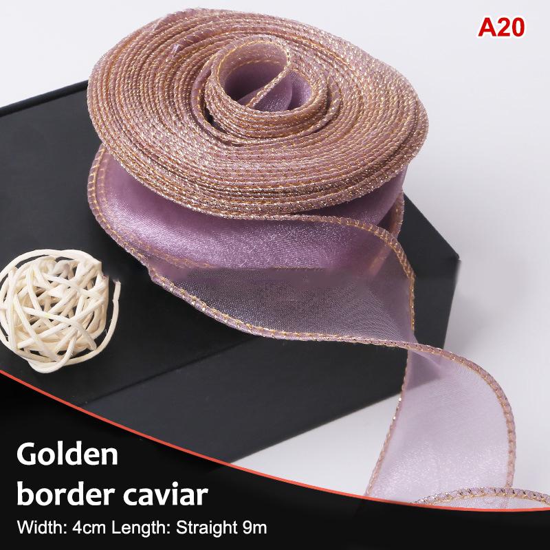 10Yards Organza Solid Color Ribbon 4Cm Wavy Edge Ribbon For For Flower Bouquet Gifts Packaging Party Decorations Diy