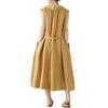 Green Sleeveless Shirt Dress Women's Summer New Design Sense Loose and Thin Lace-up Temperament Long Skirt