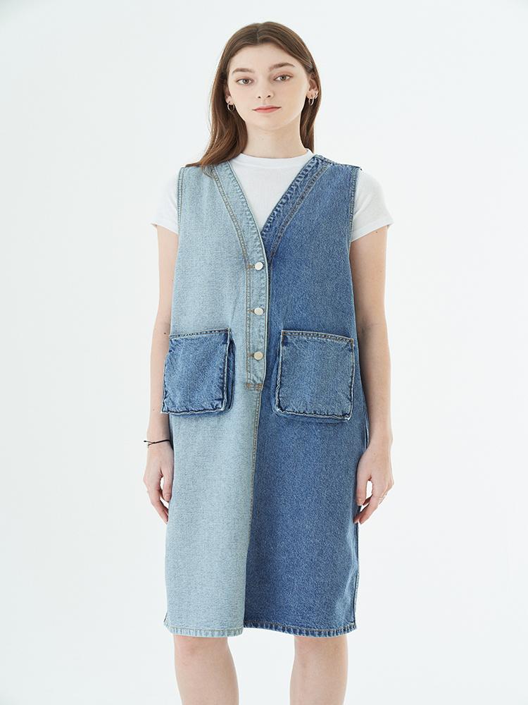 PREENJ Denim Cinderella Asymmetrical Dress