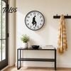 Home Decor Clock Man Silhouette Wall Clock, Silent Non-Ticking Round Hanging Decorative White Frame Digital Analog for Office Bedroom Living