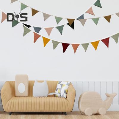 Pennant Banner Bunting Flags Nursery Garland Fabric Baby Banner Triangle Pennant Streamers for Boho Baby Shower Wedding Party Decor