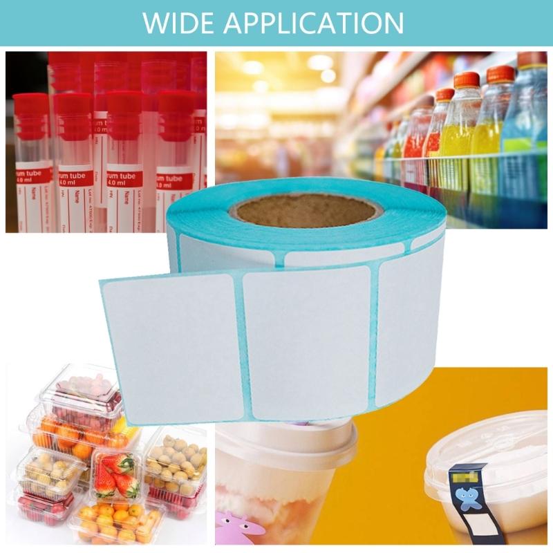 800Pcs Adhesive Thermal Label Oil and Water Resistant Food Label Blank Address Label For Barcode Shipping Packaging