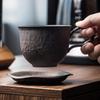 KuBac Design Steingut Handgefertigt Japanischer Stil Vintage Retro Kaffeetasse Nachmittagstee Keramiktasse Set Mit Tablett Dropshipping