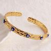 18K Gold Plated Cuff Band Bracelet For Women Fashion Evil Eye Bangle Luxury Crystal Bracelet Indian Bangles Women Accessories