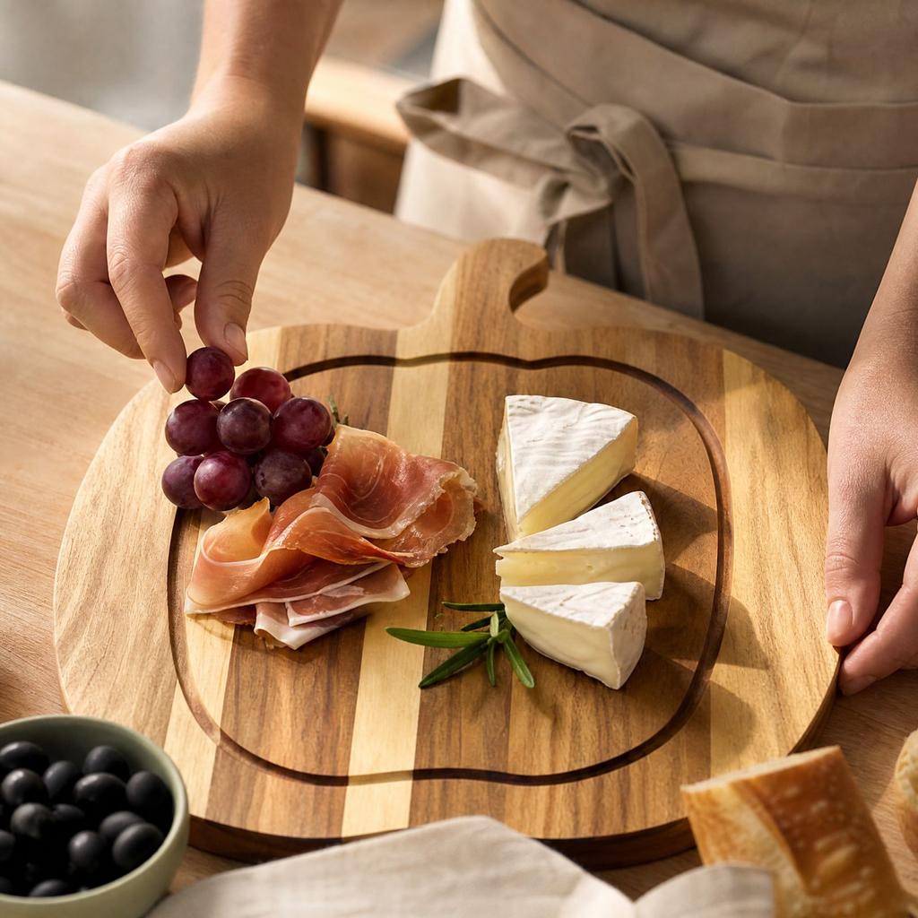 Halloween Pumpkin Wooden Charcuterie Board Cutting Board for and Snack Serving