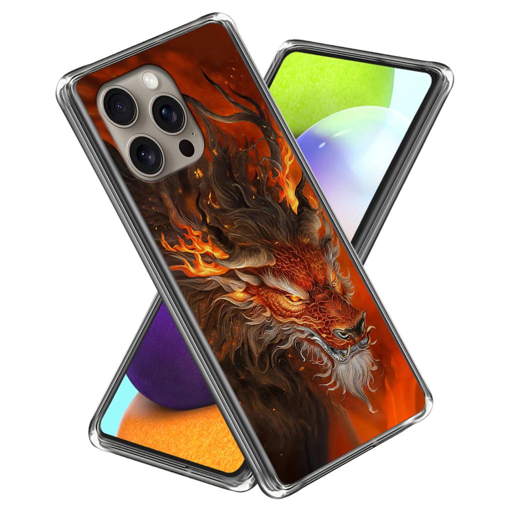 For iPhone 16 Pro Max Case Shock-Absorbent TPU Pattern Printed Phone Cover