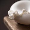 White Porcelain Plum Blossom Incense Holder: Handmade Vertical Stand for Indoor Use