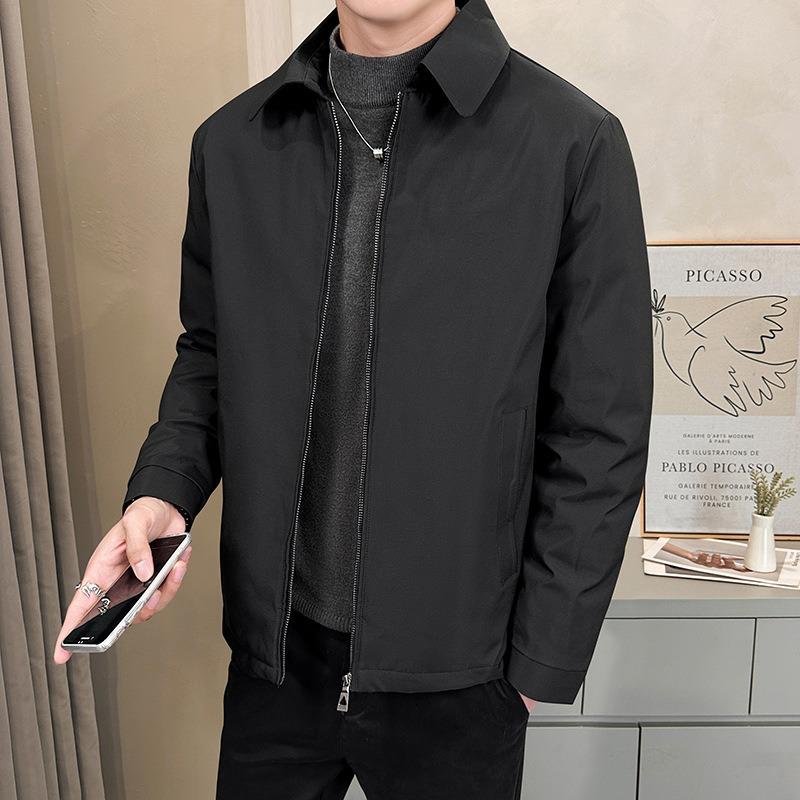 Executive Business Down Jacket Men's Winter Lapel% White Duck Down Casual Cold-resistant Loose Coat