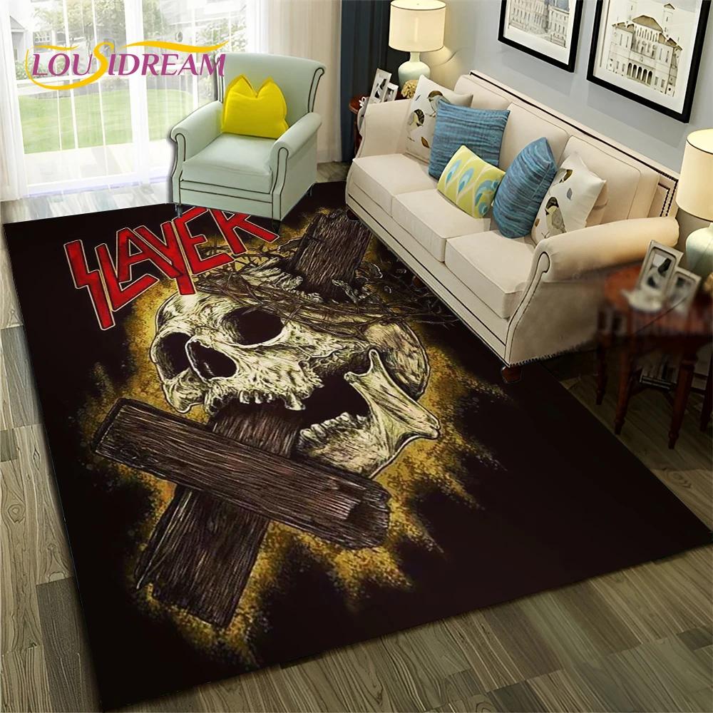 Heavy Metal Band Slayer Rock Carpet Rug for Home Living Room Bedroom Sofa Doormat Decor,kids Play Area Rug Non-slip Floor Mat