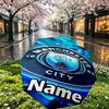 Custom Name Personalized Manchester City FC Print Umbrella, Auto Open Close, 8‑Rib Sturdy Frame, Commute Camping Hiking Use, Birthday Gift