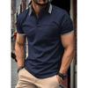 Man Summer Printed Collar Polos Shirt with Button Pocket for Men's Short Sleeve Sports Polo Shirts