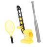 2 In 1 Baseball Tennis Pitcher Auto Pitching Machine Set with Baseballs Bat Tennis Racket Boys Girls Indoor Outdoor Sports Game
