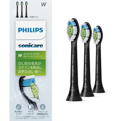 Replacement Brush Heads for Sonicare White Plus Regular Genuine Product WC Black (3-pack) - - HX6063/96