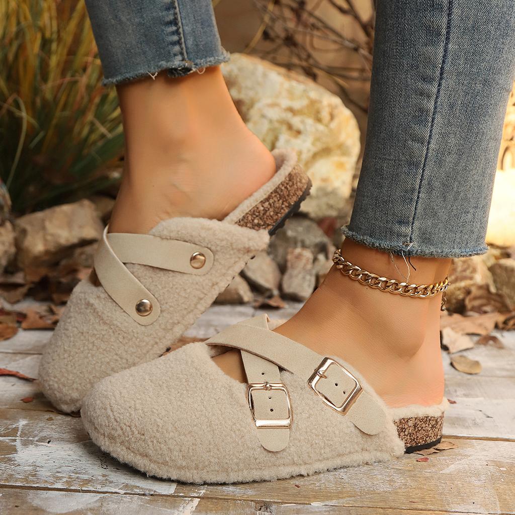 Fashion Luxury Woman Woolen Fur Flats Warm Plush Shoes Women Candy Color Fur Loafers Ballerina Furry Moccasins Cozy Lambswool Flats