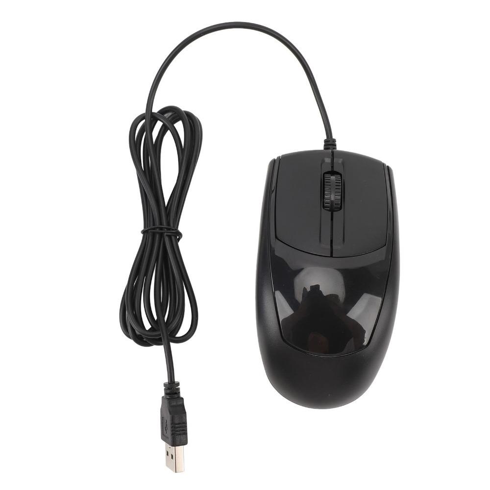 Black USB Wired Mouse Plug Play Optical Mouse Comfort Grip Ergonomic Mouse  Gaming
