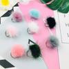 Opening Adjustable Pompom Fur Ball Ring Alloy Ring Cute Fur Ball Mink Hair Finger Ring  Women