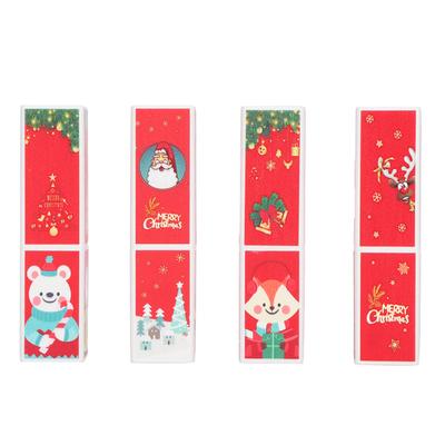 4pcs Square Shape Christmas Style DIY Lipstick Tube Empty Lip Balm Container Tube (01+02+03+04)