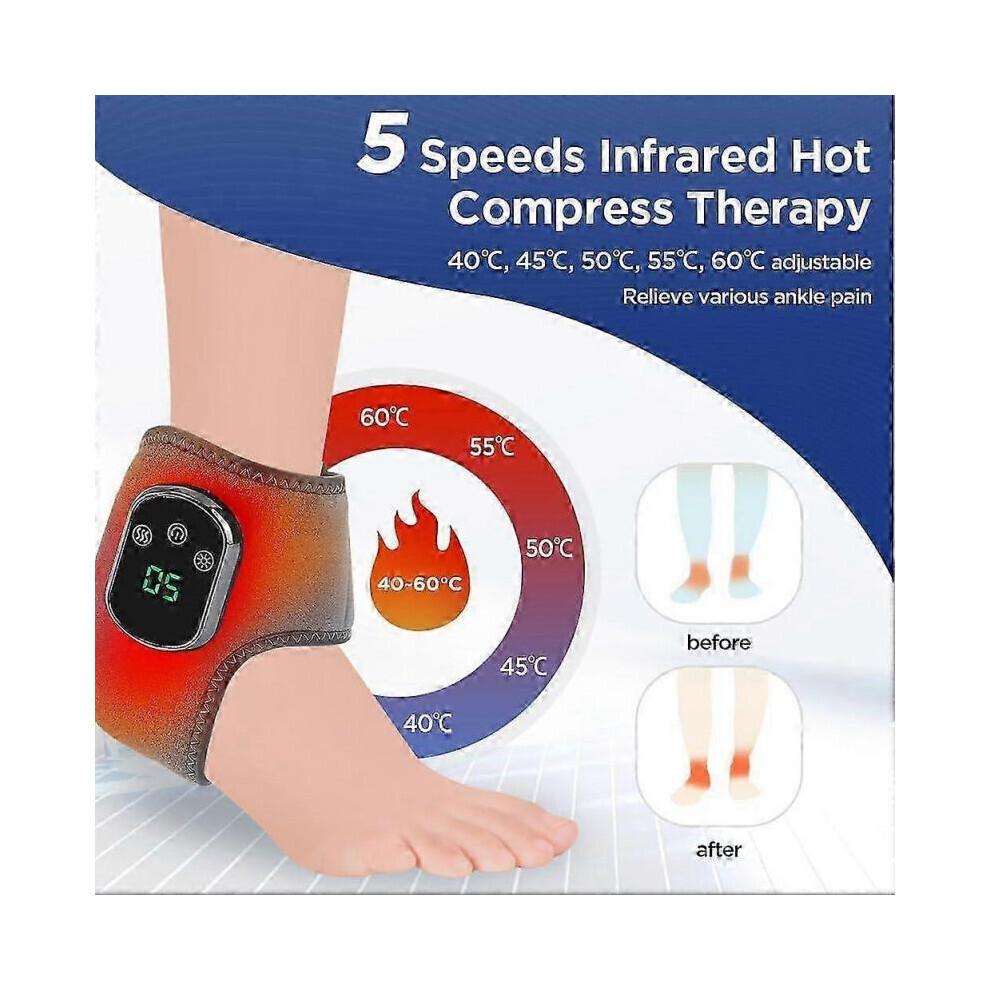 2025 Emsense Foot Massager Wireless Portable Triple Method 3 Vibration Mode Heated Ankle Wrap for Home Office Travel 1 Piece