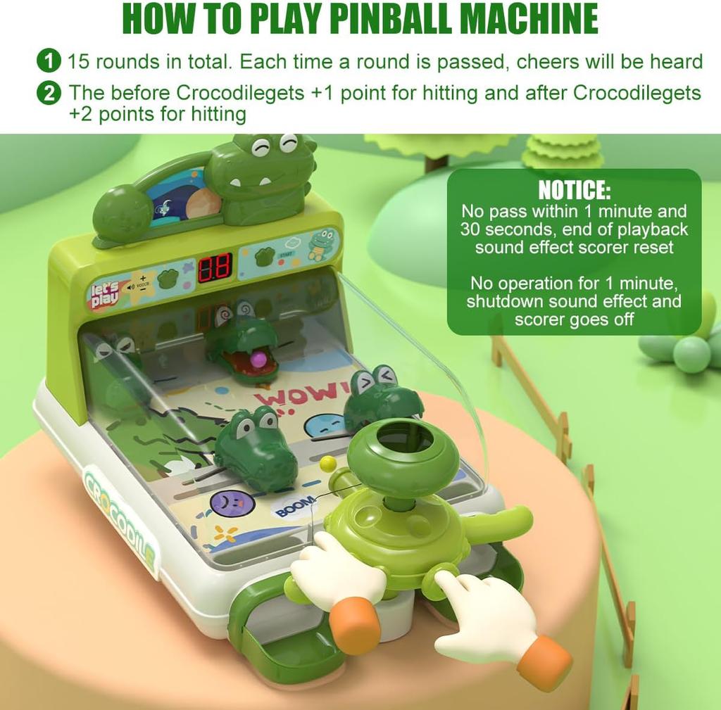Hitish Flipperautomat für Kinder, Dinosaurier-Brettspiele für Kleinkinder, Pädagogisches interaktives elektronisches Spielzeug, Geburtstagsgeschenk für Jungen und Mädchen ab 3 Jahren