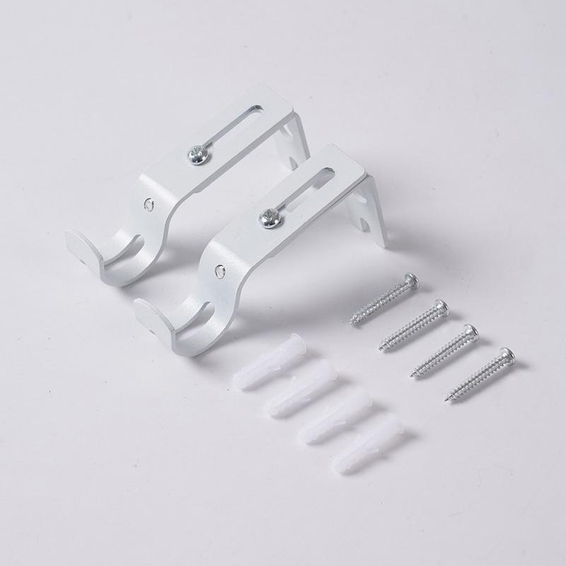 2pc Wall-mounted Curtain Rod Support Extendable Metal Roman Pole Bracket Universal Adjustable Hanging Hook For Bedroom Dormitory